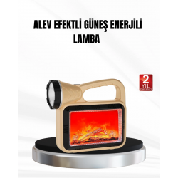 Mey İthalat® Solar Alev Işığı COB Teknolojili Taşınabilir El Feneri ve Kamp Lambası