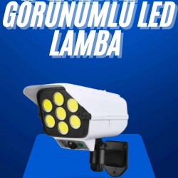 Mey İthalat® Solar Bahçe Aydınlatması Hareket Sensörlü Uzaktan Kumandalı Kamera Görünümlü