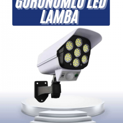 Mey İthalat® Solar Bahçe Lambası Uzaktan Kumandalı Kamera Görünümlü Hareket Sensörlü