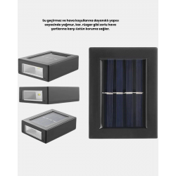 Mey İthalat® Solar Dış Mekan Aplik Su Geçirmez Dayanıklı LED Aydınlatmalı