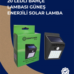 Mey İthalat® Solar Enerjili 20 LED Duvar Lambası | Hareket Sensörlü, Su Geçirmez, Kablo Gerektirmez