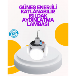Mey İthalat® Solar Enerjili Katlanabilir Led Kamp ve Bahçe Lambası