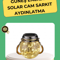 Mey İthalat® Solar Güneş Enerjili Dekoratif Cam Lamba