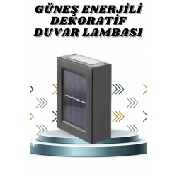 Mey İthalat® Solar Lamba Dekoratif Aplik Su Geçirmez Led Işıklı Duvar Lambası