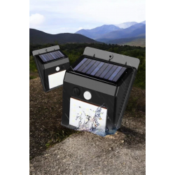 Mey İthalat® Solar Lamba Giriş, Bahçe Yol Avlu Hareket Sensörlü Led Parlak Gece Su Geçirmez