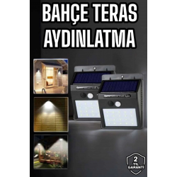 Mey İthalat® Solar Lamba Giriş, Bahçe Yol Avlu Hareket Sensörlü Led Parlak Gece Su Geçirmez