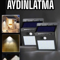 Mey İthalat® Solar Lamba Giriş, Bahçe Yol Avlu Hareket Sensörlü Led Parlak Gece Su Geçirmez