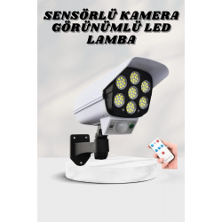 Mey İthalat® Solar Lamba Kamera Görünümlü Duvar Lambası Dönebilen Bahçe Aydınlatması