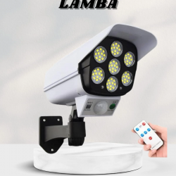 Mey İthalat® Solar Lamba Kamera Görünümlü Duvar Lambası Dönebilen Bahçe Aydınlatması