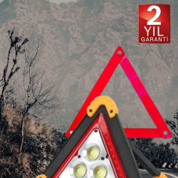 Mey İthalat® Solar Şarjlı Çok Fonksiyonlu Reflektör Işıklı Ikaz Lambası Acil Durum Reflektörü Acil Durum Uyarı Lambası