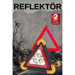 Mey İthalat® Solar Şarjlı Çok Fonksiyonlu Reflektör Işıklı Ikaz Lambası Acil Durum Reflektörü Acil Durum Uyarı Lambası