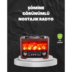 Mey İthalat® Solar Şarjlı Şömine Işıklı Bluetooth Hoparlör – Radyo, USB, TF Kart Destekli