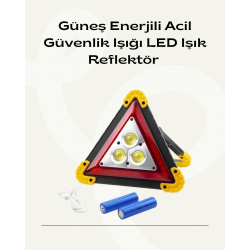 Mey İthalat® Solar Şarjlı Üçgen LED Park ve İkaz Lambası