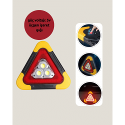 Mey İthalat® Solar Şarjlı Üçgen LED Park ve İkaz Lambası