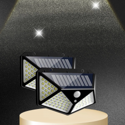 Mey İthalat® Solar Sensörlü Duvar Lambası Bahçe Lambaso Parlak Beyaz Işık Suya Dayanıklı