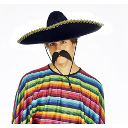 Mey İthalat® Sombrero Meksika Şapkası Mariachi Altın Şeritli Yetişkin Boy