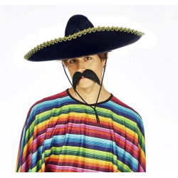 Mey İthalat®  Sombrero Meksika Şapkası Mariachi Altın Şeritli Yetişkin Boy