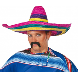 Mey İthalat®  Sombrero Meksika Şapkası Renkli Örme Hasır Yetişkin Boy
