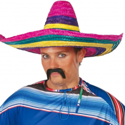 Mey İthalat®  Sombrero Meksika Şapkası Renkli Örme Hasır Yetişkin Boy
