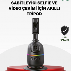 Mey İthalat® Sosyal Medya İçerikleri İçin Otomatik Yüz Takipli 360° Döner Gimbal Stand