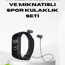 Mey İthalat® Spor Bileklik + Kablosuz Bluetooth Kulaklık Fitness Seti