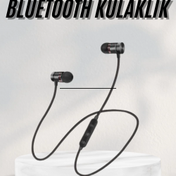 Mey İthalat® Sports Mıknatıslı Siyah Bluetooth Kulaklık Kablolu Uzun Pil Ömrü