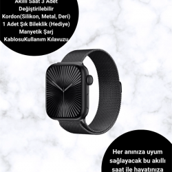 Mey İthalat® SQ-16 Mini Series 10 Akıllı Saat | Şık ve Hafif Tasarım, 3 Kordon Seçeneği