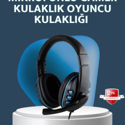 Mey İthalat® Stereo Mikrofonlu Kablolu Oyun Kulaklığı – Konforlu ve Net Ses İletimi