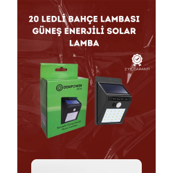 Mey İthalat® Su Geçirmez 20 LED Solar Aydınlatma | Dış Mekan için PIR Hareket Sensörü ile Akıllı Işık