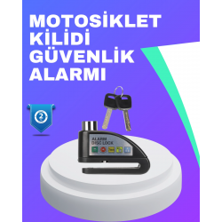 Mey İthalat® Su Geçirmez Alarm Disk Kilidi Motosiklet Scooter Bisiklet Güvenlik