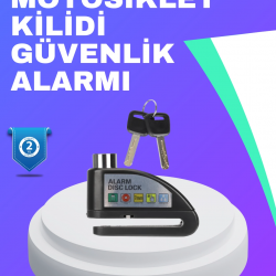 Mey İthalat® Su Geçirmez Alarm Disk Kilidi Motosiklet Scooter Bisiklet Güvenlik