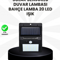 Mey İthalat® Su Geçirmez IP65 20 LED Solar Sensörlü Bahçe ve Veranda Aydınlatma