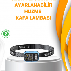 Mey İthalat® Su Geçirmez LED Kafa Lambası 53 Çalışma Modu Güç Ekranlı