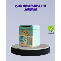 Mey İthalat® Su Yeşili Işıklı Sesli Elektronik Şifreli Çocuk Kumbarası