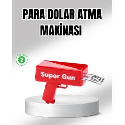 Mey İthalat® Super Money Gun Para Saçma Tabancası Yüksek Atış Güçlü Kırmızı Model