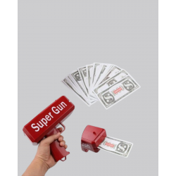 Mey İthalat® Super Money Gun Para Saçma Tabancası Yüksek Atış Güçlü Kırmızı Model