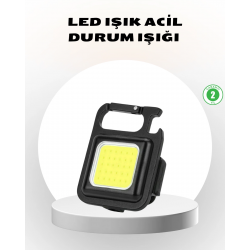 Mey İthalat® Süper Parlak 800 Lümen LED Fener – USB Şarjlı, 3 Işık Modlu, Mini Taşınabilir ve Anahtarlık Tipi