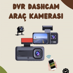 Mey İthalat® Sürüş ve Park Halinde Kesintisiz Güvenlik İçin 3 Kameralı Profesyonel Dashcam
