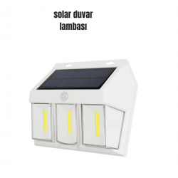 Mey İthalat® Suya Dayanıklı Solar Duvar Lambası – Akıllı Gece Sensörlü Işık