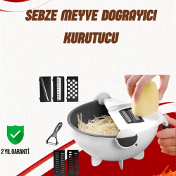 Mey İthalat® Süzgeçli Çok Fonksiyonlu Döner Rende ve Doğrayıcı
