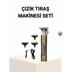 Mey İthalat® T Bıçaklı Profesyonel Çizik Tıraş Makinesi Seti – 120 Dakika Kullanım, Şarjlı & Kablolu