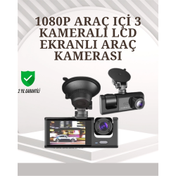 Mey İthalat® TA-01 1080P Ön 720P Arka ve İç Kamera Sistemli DVR