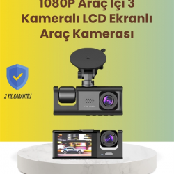 Mey İthalat® TA-01 2.0 İnç Ekranlı 3 Kanallı Araç Kamerası