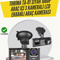 Mey İthalat® TA-01 3 Kameralı 1080P Araç Kamerası Siyah