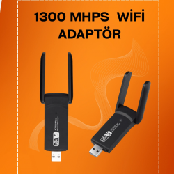 Mey İthalat® Tak-Çalıştır Özellikli Çift Bant WiFi Adaptör – 1200 Mbps