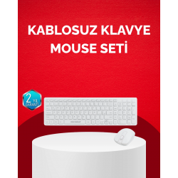 Mey İthalat® Tam Boy Kablosuz Klavye Mouse Seti - Gelişmiş Bağlantı ve Sessiz Performans