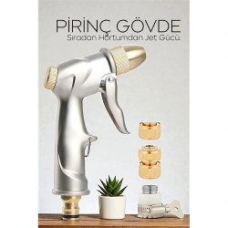 Mey İthalat® Tamamı Metal Yüksek Basınçlı Ayarlanabilir Bahçe/Oto Yıkama Tabancası Nozul