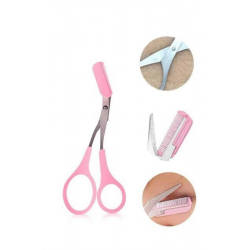 Mey İthalat® Taraklı Kaş Bıyık Makası Ve Kaş Ustura Seti Kaş Bıyık Tüy Alma Epilasyon Aleti 2'li Set