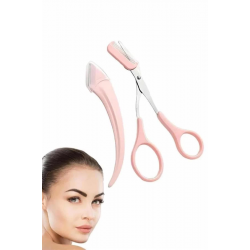 Mey İthalat® Taraklı Kaş Makası ve Ustura Seti Kaş Düzeltme Makası Kaş Bıyık Alma Aleti