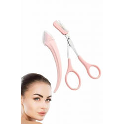 Mey İthalat® Taraklı Kaş Makası ve Ustura Seti Kaş Düzeltme Makası Kaş Bıyık Alma Aleti